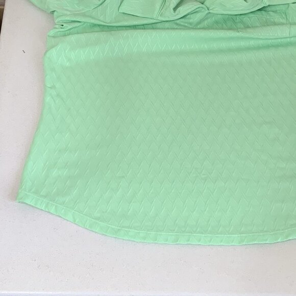 Coral Bay Energy Polo Womens Large Spring  Green Argyle Diamond Texture Pocket - Picture 7 of 9